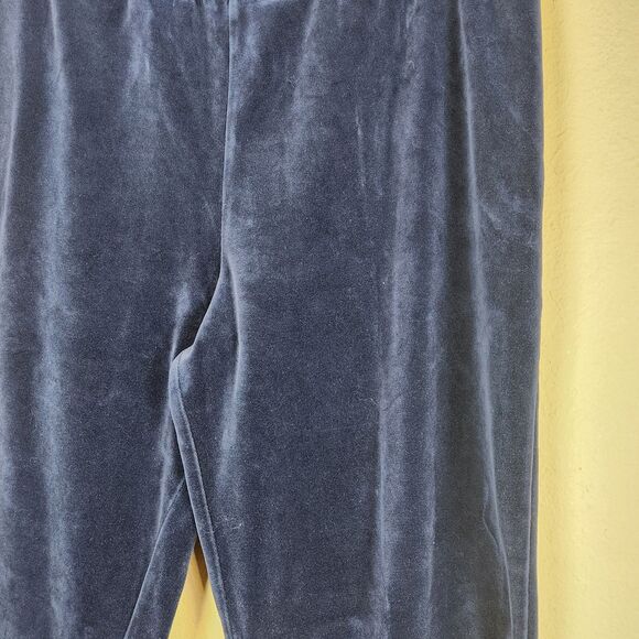 Lauren Ralph Lauren Navy Blue‎ Velvet Pull On Lounge comfort elastic Pants Sz XL - Picture 2 of 10
